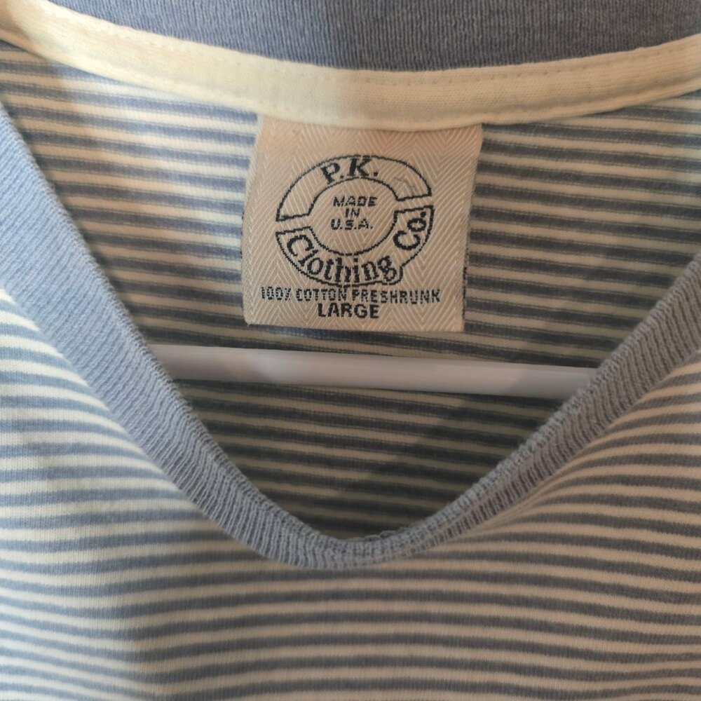 Vintage  Crew Neck Blue Angels striped shirt - Picture 3 of 3